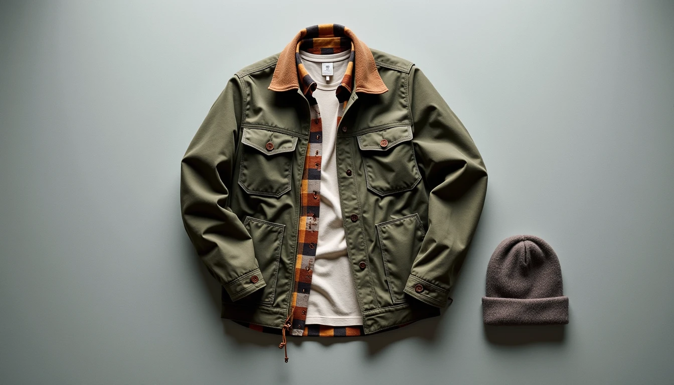 Spring in the Pacific Northwest. Layered items suitable for temperatures ranging from 45°F to 65°F.