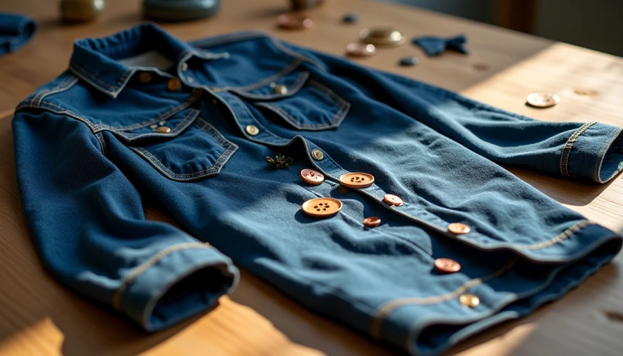 Illustration for black denim jacket with blue jeans
