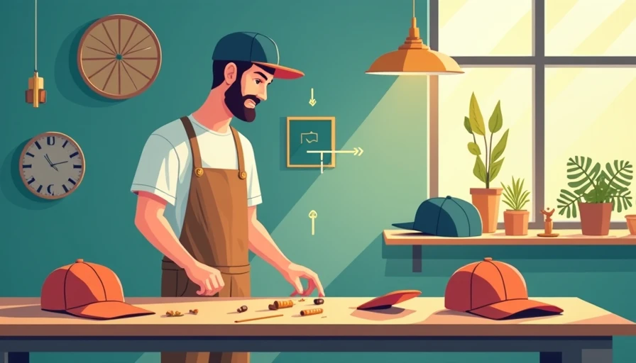 Illustration for vintage inspired caps