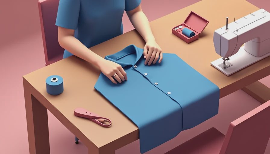 Visual context for how to sew a button